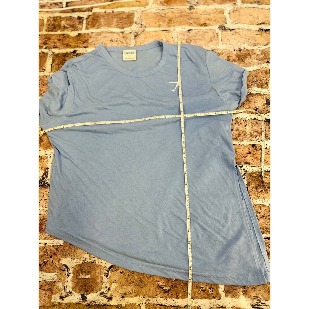 Gymshark Womens Training T-Shirt Light Blue Side Slit Activewear Top Large B1A7Q - Picture 11 of 13